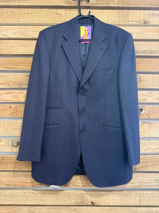 Vintage 80s Aquascutum striped Blazer/ Jacket. Size 44” chest, medium.