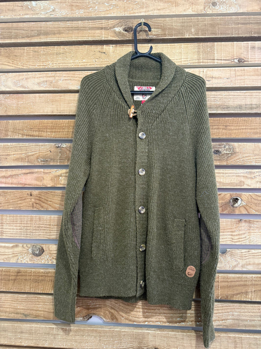 Vintage Y2K Tokyo Laundry Knit Khaki Cardigan. Size Large