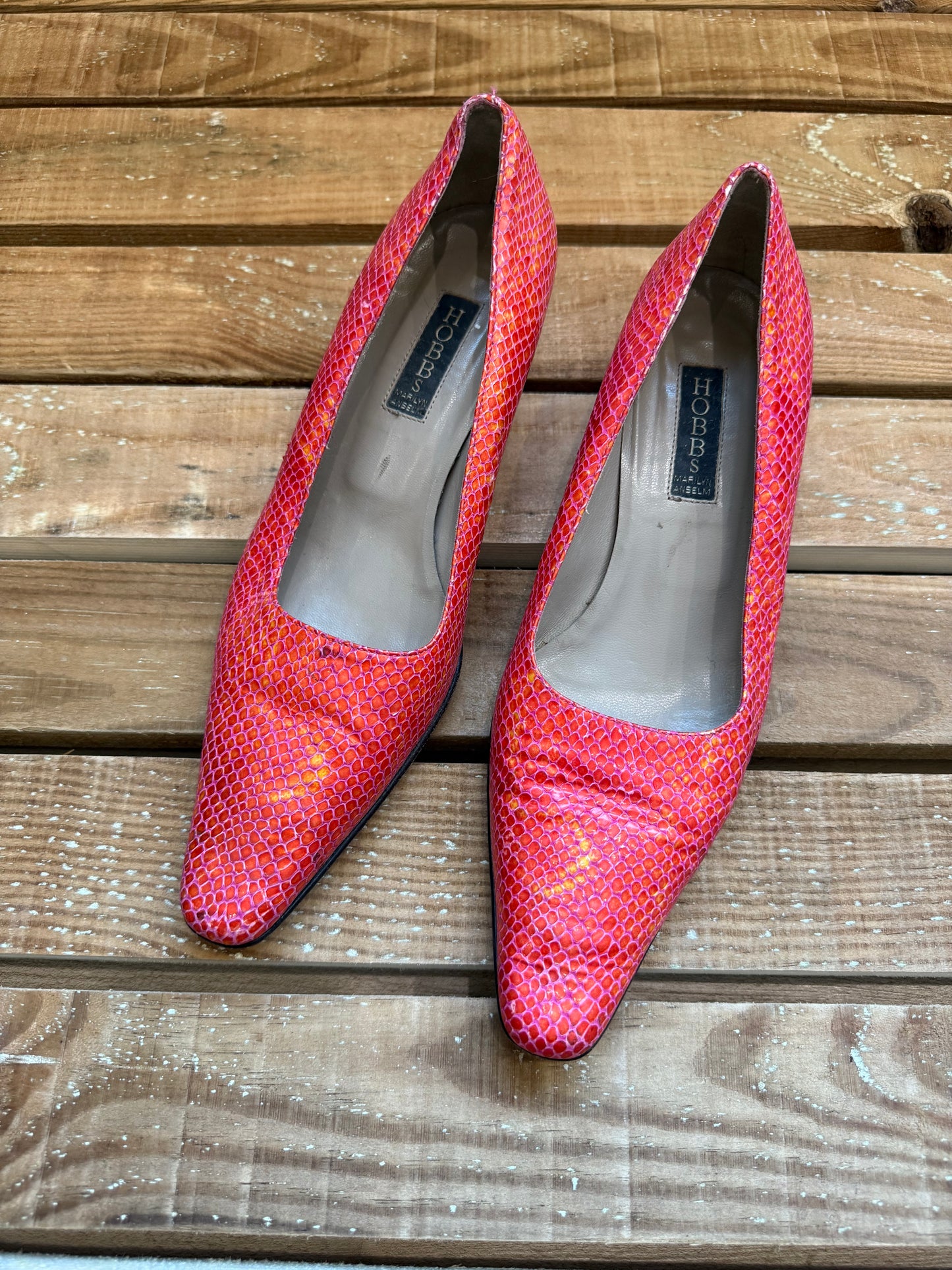 Vintage 80s Snakeskin Hobbs - Marylin Anselm heeled court Shoes/ heels. Size EU40 UK7