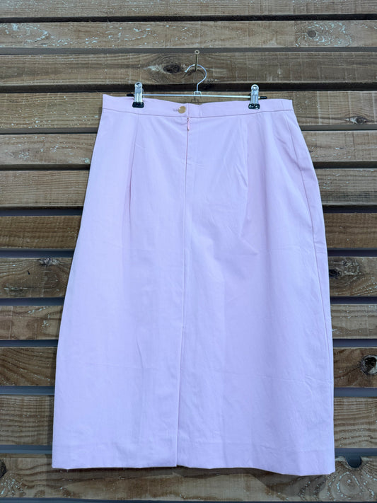 Vintage 80s Cerruti 1881 pink skirt. Summer. Waist 30 UK10