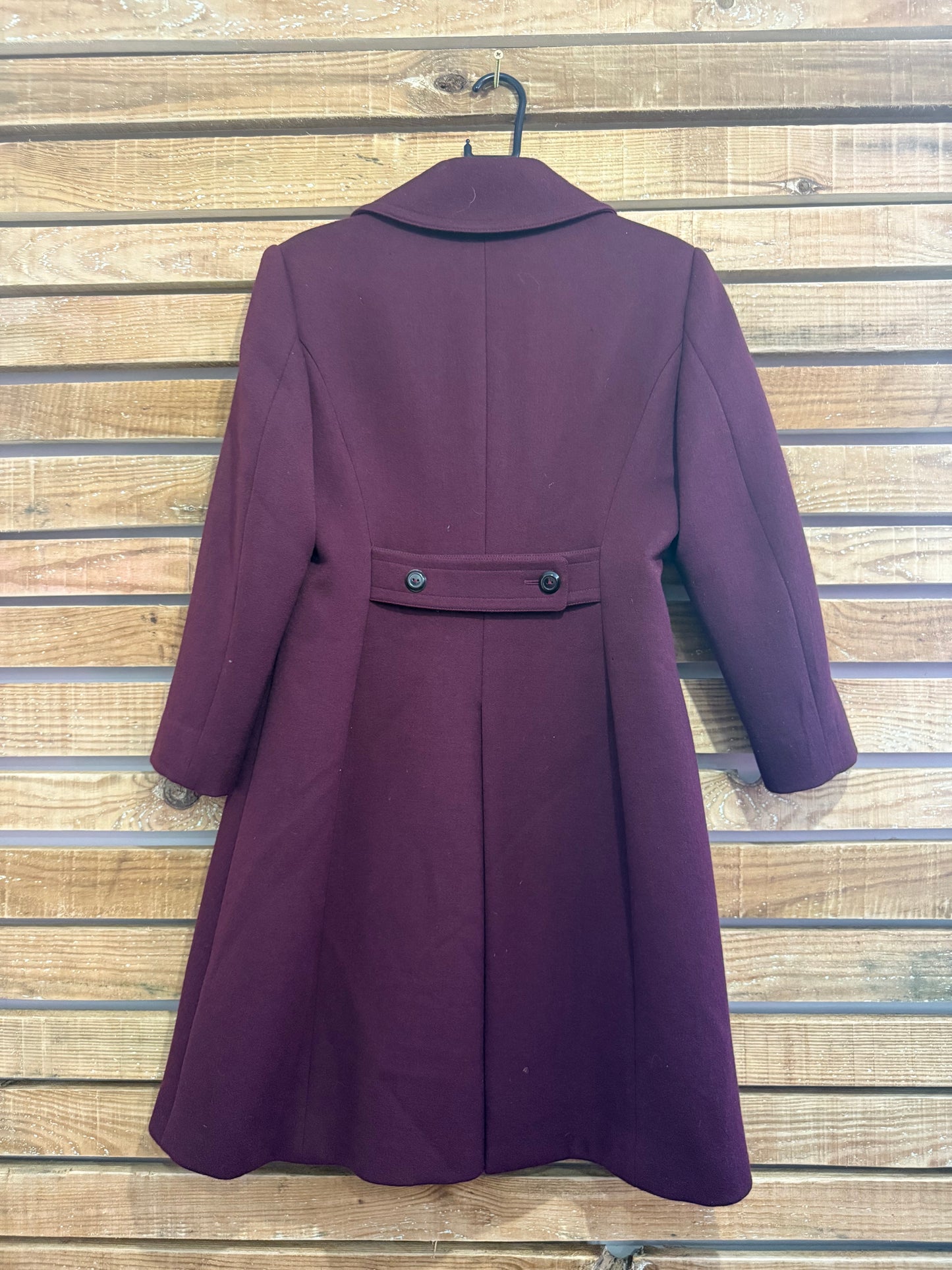 Vintage Maska Double breasted wool burgundy Coat. 42. Up to a size UK14
