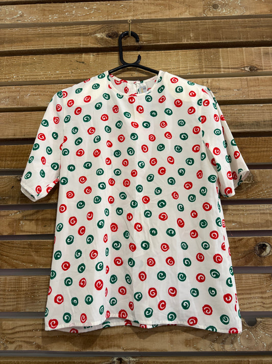 Vintage 80s Aquascutum spotty pattern top. Summer. Size 34