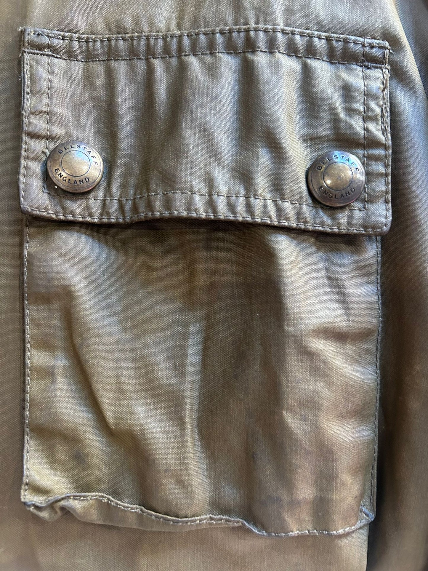 Belstaff Trailmaster waxed jacket. Green. Size small. 40” chest.