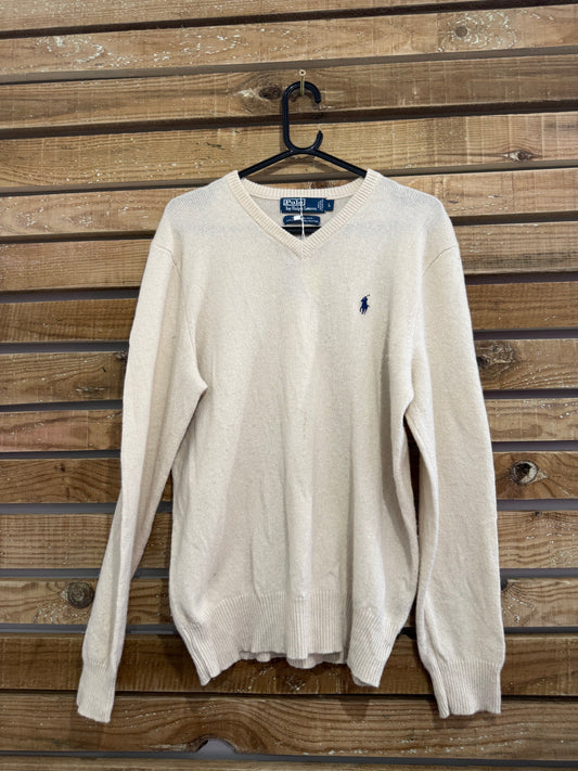 Vintage 90s Ralph Lauren jumper/ sweater. Cream. Size Large