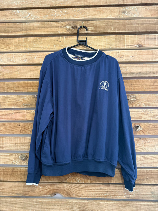Vintage 90s Tommy Golf shell pull over sweater. Blue. Size Large.