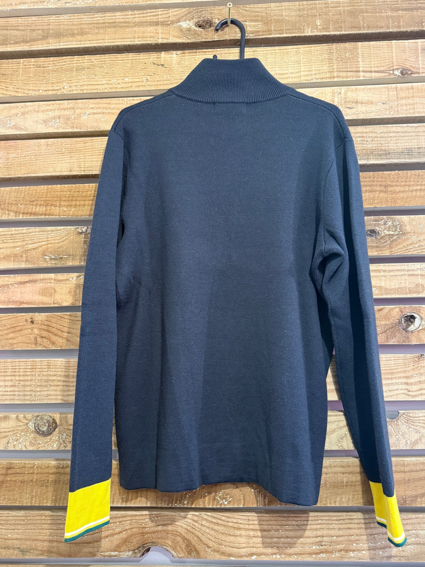 Vintage 90s Fred Perry zip up knit cardigan/ jumper. Black. Size Large.
