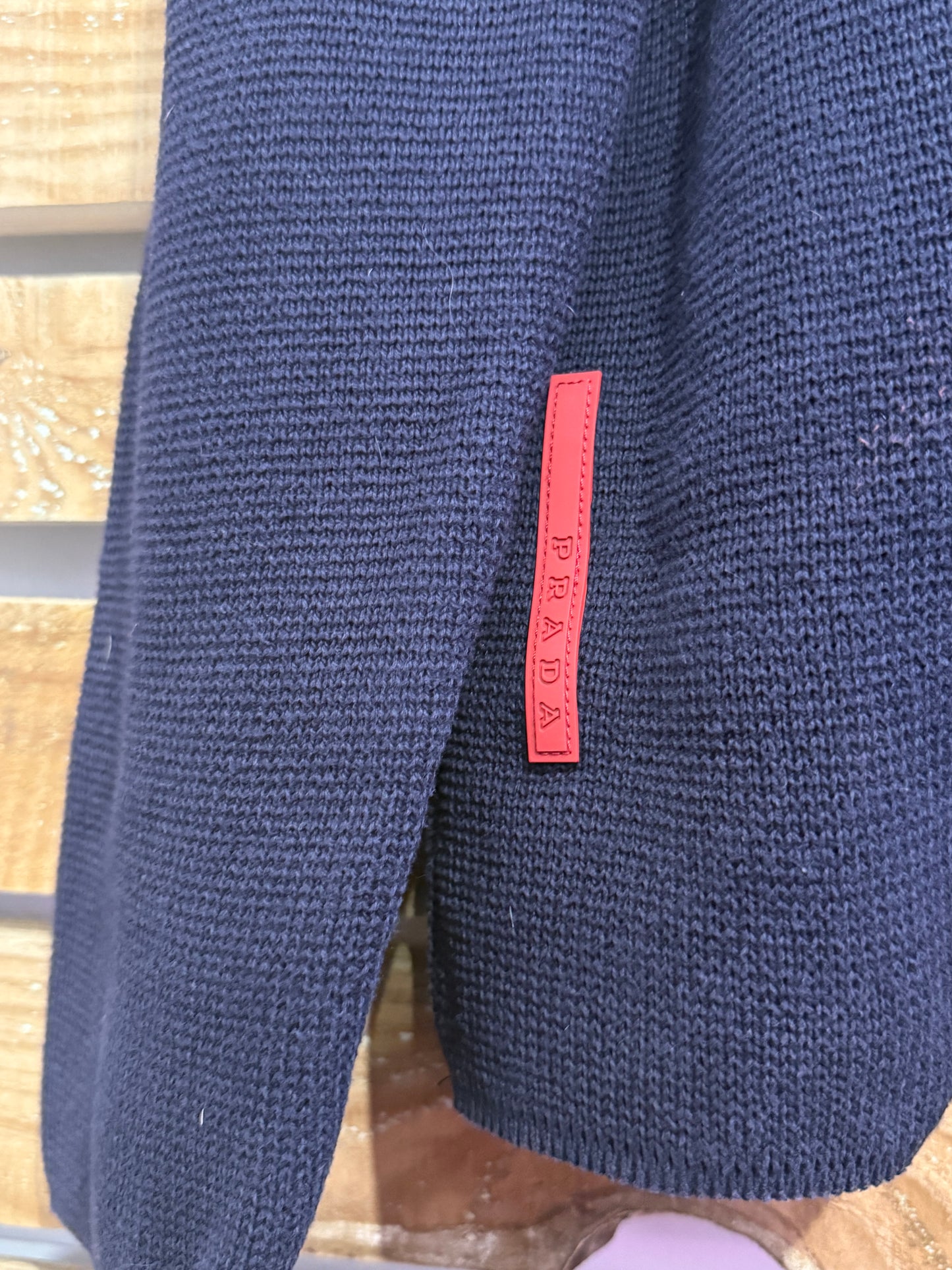 Vintage 90s Prada 1/4 zip knit jumper/ sweater. Size Large.