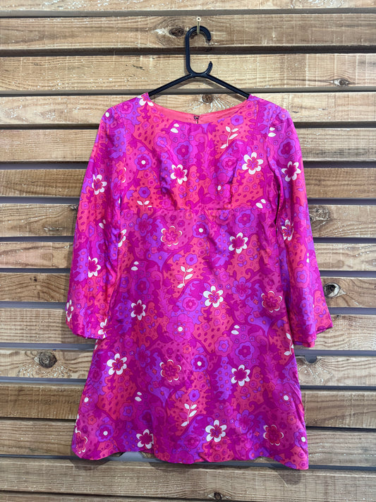 Vintage 60s floral Dress. Mod/ hippy/ flower power. Size 10.