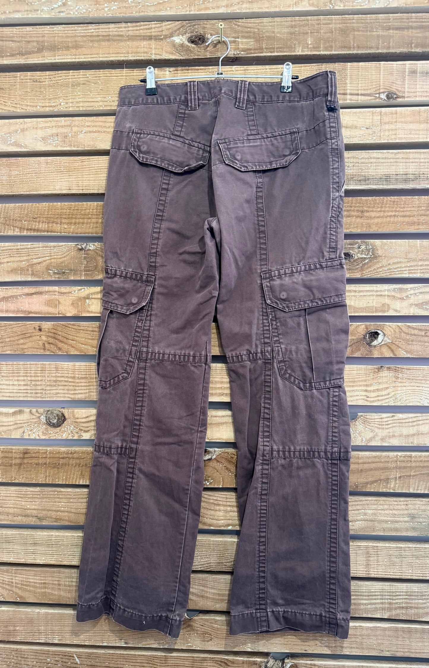Vintage 90s Calvin Klein cargo jeans pants/ trousers. Brown. 34” waist, 35”leg.