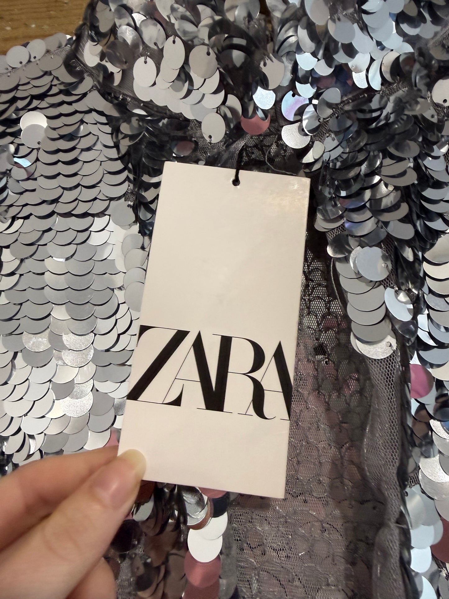 BNWT Zara cape/ shrug sequin jacket. Fringed. Silver. Festival/ summer/ party. Size Small-medium.