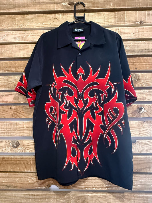 Vintage 90s Flame Shirt. Skate/ grunge/festival. Size Large.