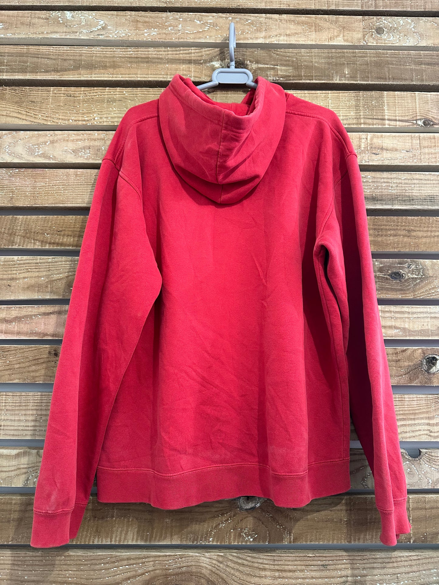 Vintage 90s Nike Spell-out hoodie/ hooded sweater. Red. Size large.