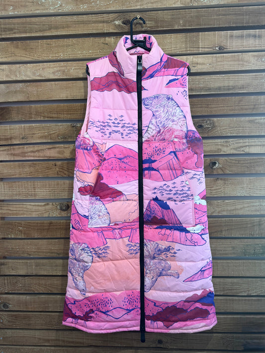 Hunkøn puffer sleeveless jacket/gilet/ vest. Size Large. Ice bear.