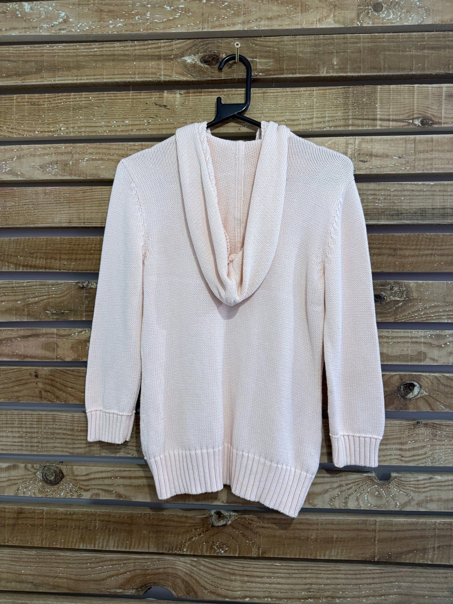 Vintage Y2K Ralph Lauren zip up knit Hoodie cardigan/ jumper. Pink. Size Small.