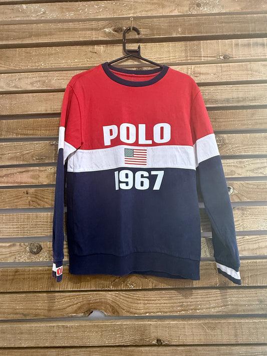Vintage Y2K Ralph Lauren polo flag sweater/ sweatshirt. Size Small.
