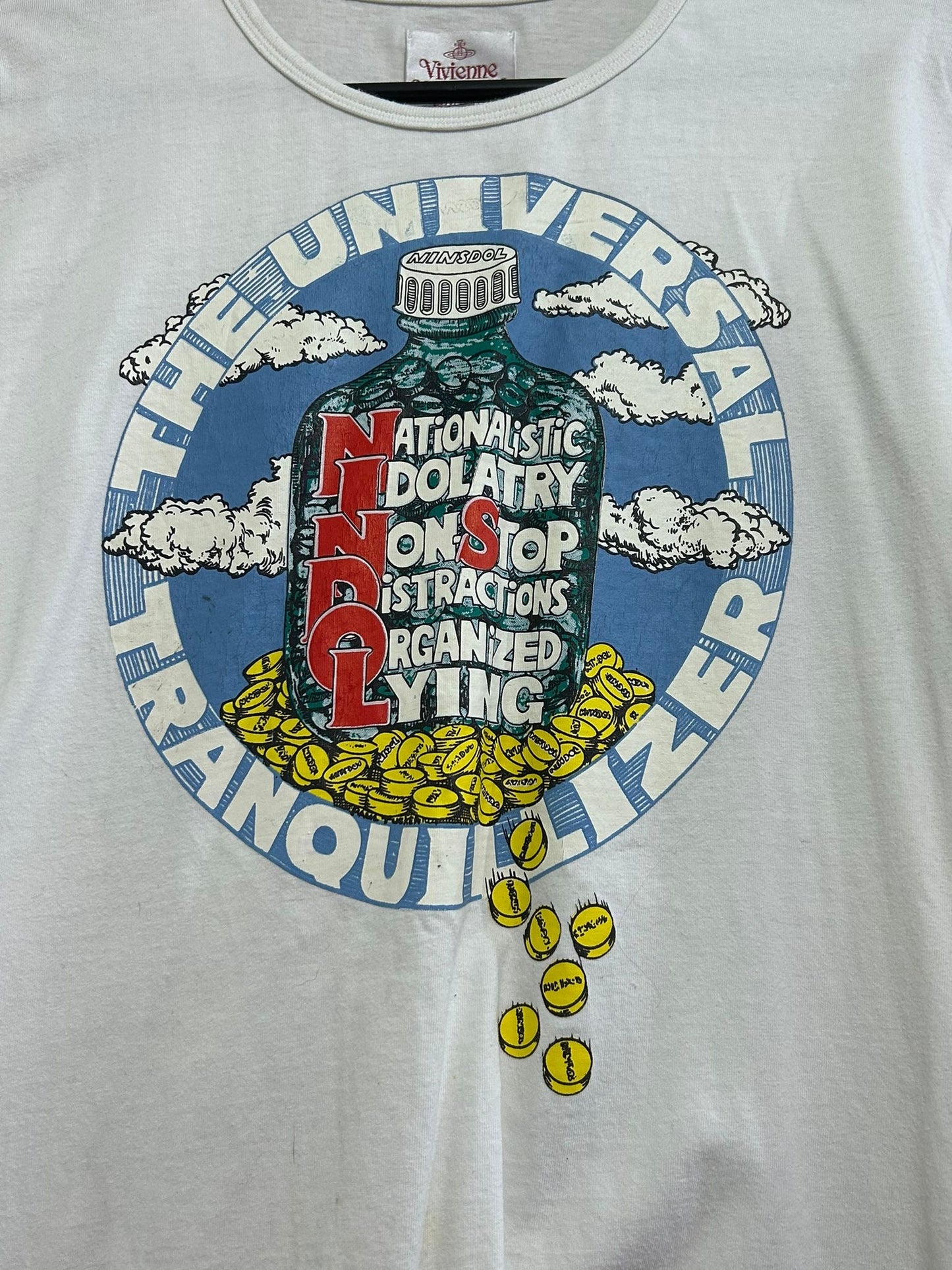 RARE Vivienne Westwood The Universal Tranquillizer NINDOL T-shirt. Size Large