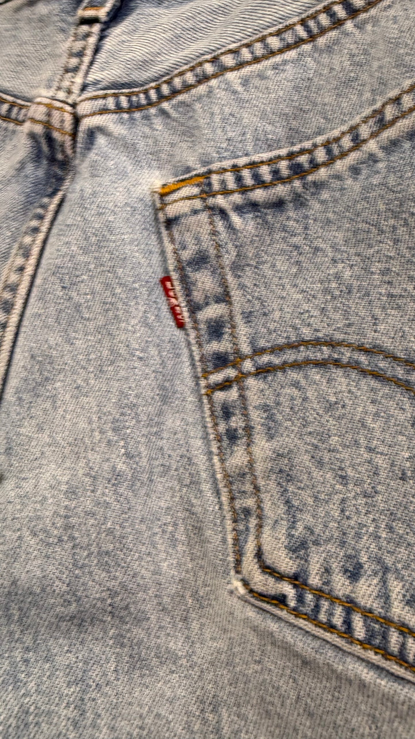 Vintage 90s Levi’s 501 Cut Off Denim Shorts. 30” waist, UK10.