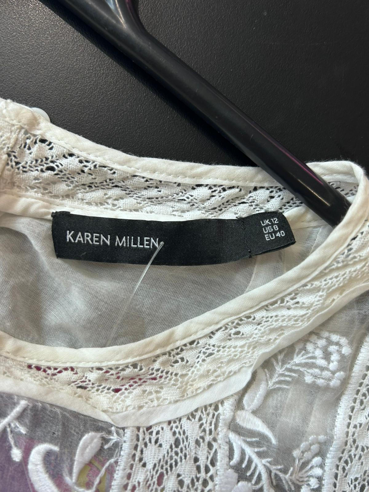 Vintage style Karen Millen embroidered hungarian peasant blouse. Size 12