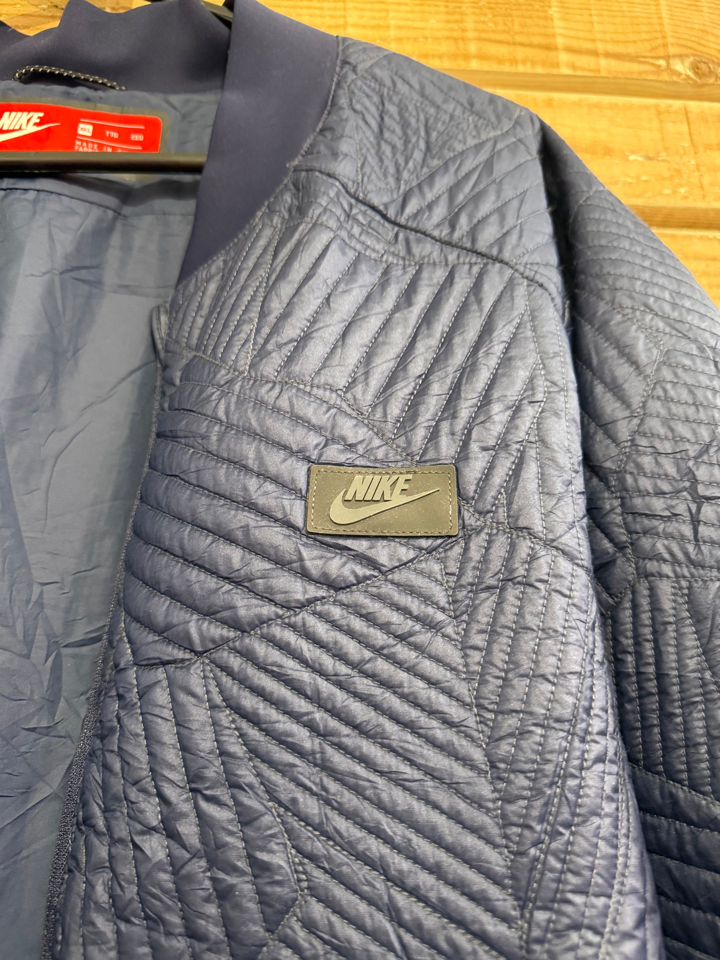 Nike primaloft synthetic fill jacket. Sashiko style. Size XXL. Blue