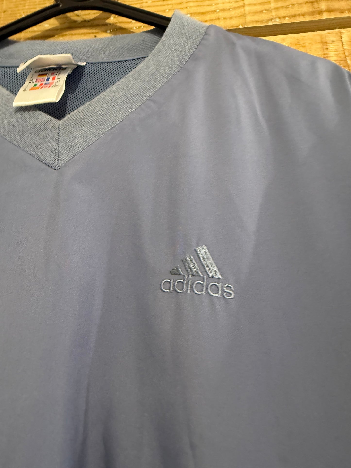Vintage 90s Adidas shell pull over sweater. Blue. Size Medium. Golf.