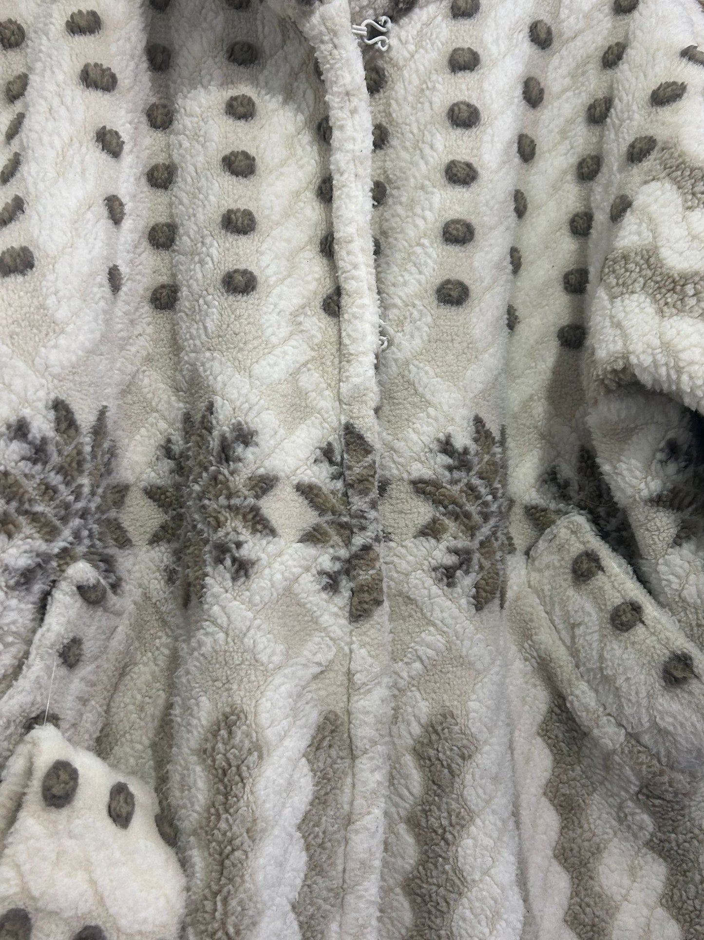 Vintage 90s Zepla patterned fleece Coat & headband. Size Large. Ski/ winter.