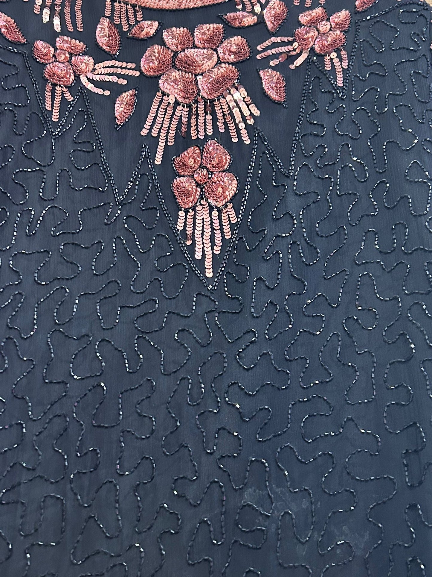 Vintage 80s Frank Usher beaded top. Free sizing. Christmas/ party/ winter