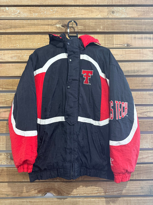 Vintage 90s Texas Tech Raiders  hooded sports waterproof coat/jacket. Size XL.