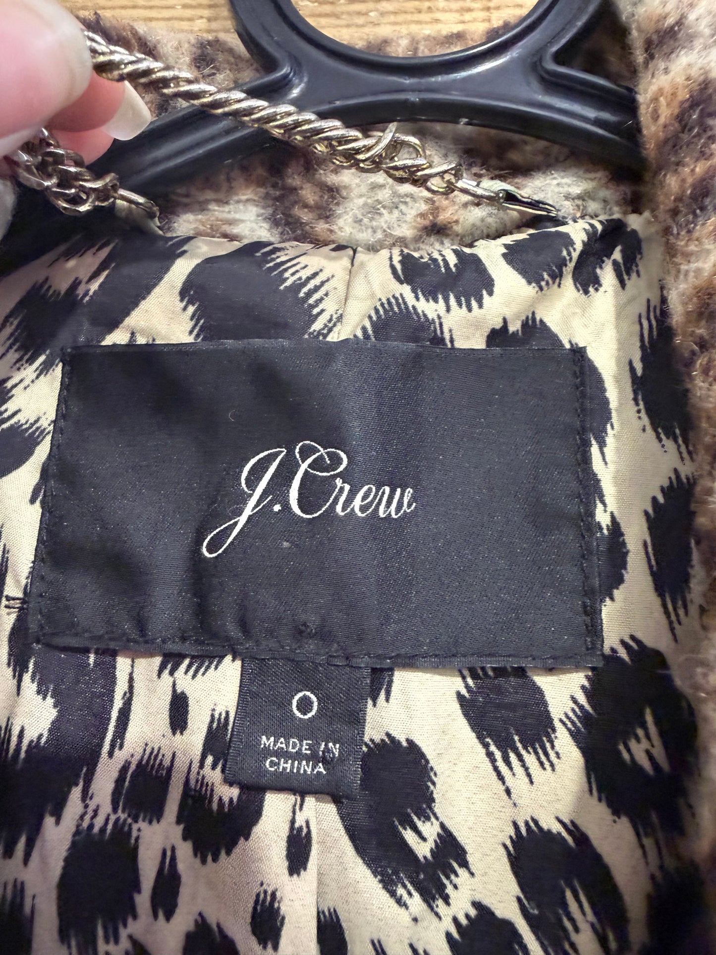 J Crew Leopard print wool blend Coat UK8-10. Size 0.