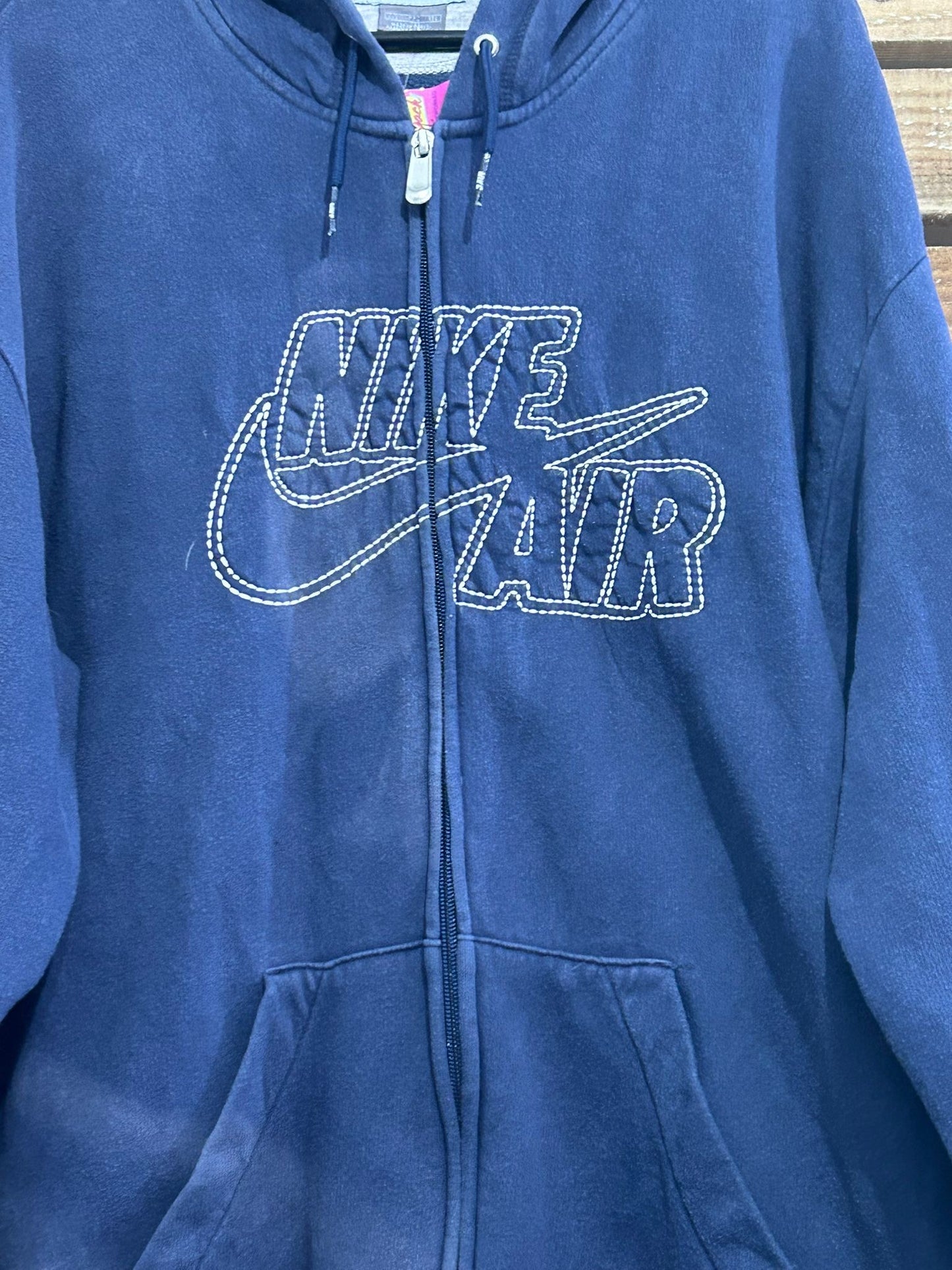 Vintage 90s Nike Air silvertag hoodie/ hooded sweater. Blue Size XXL.