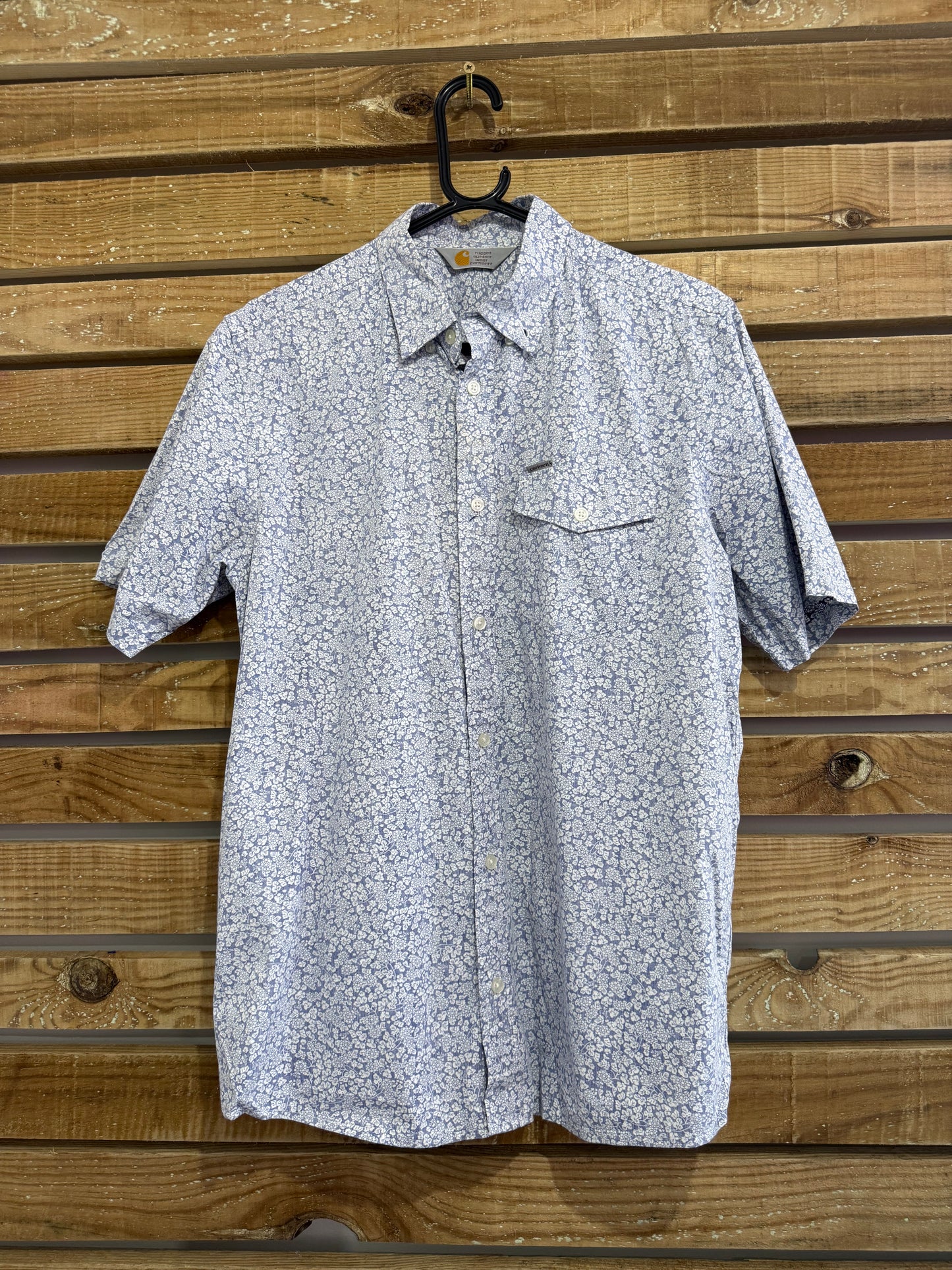 Vintage 90s Carhartt floral print button up shirt. Summer. Size Large.