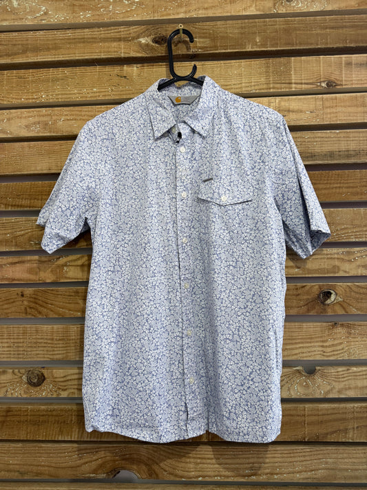 Vintage 90s Carhartt floral print button up shirt. Summer. Size Large.