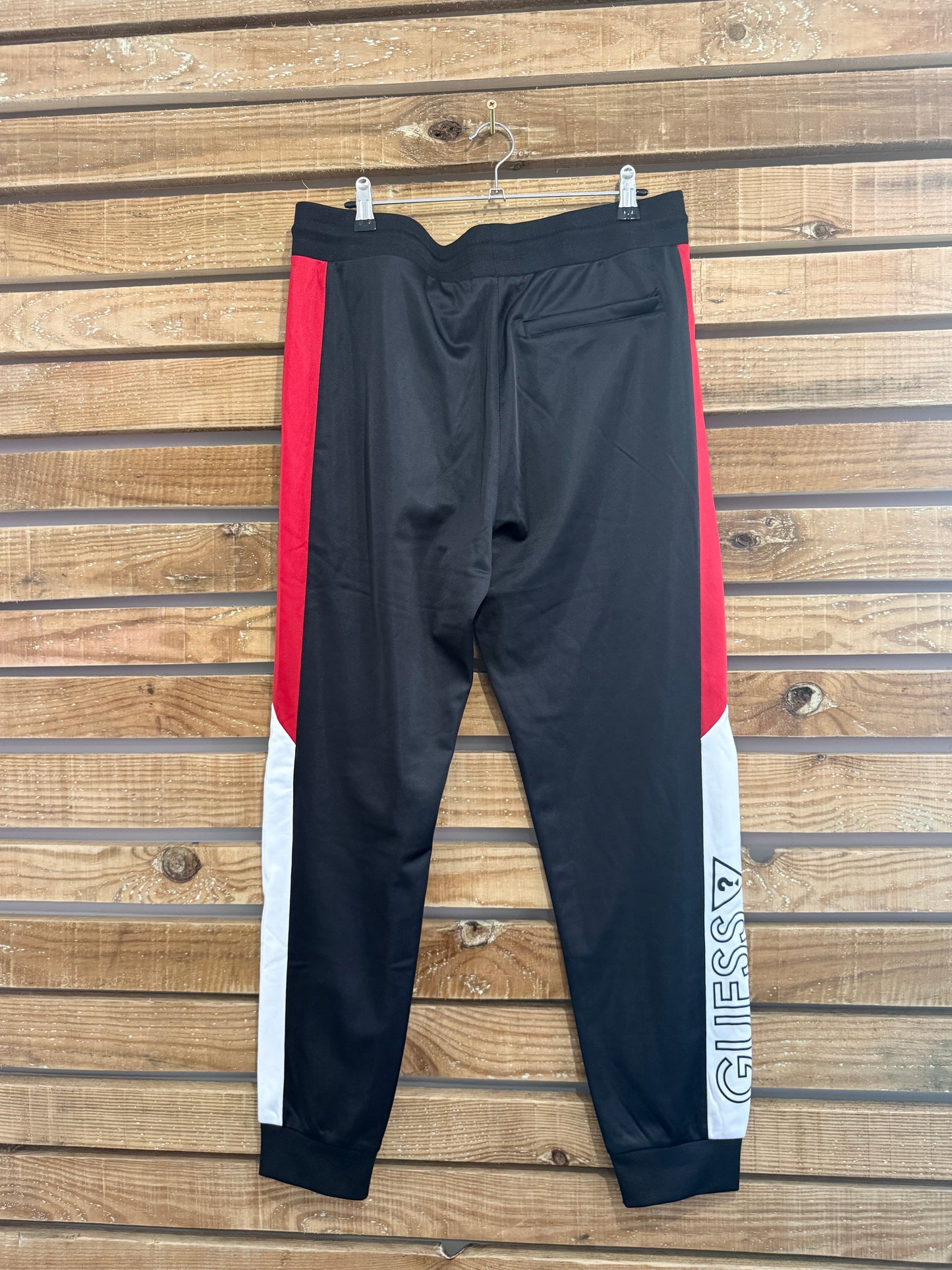 Guess spell-out Joggers/ Track pants. Black. Medium. 33” waist.