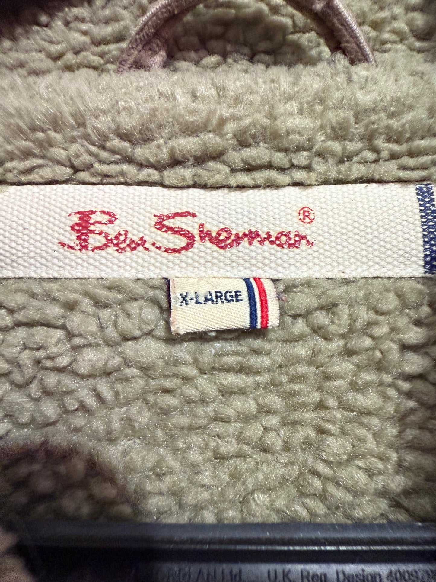 Vintage 90s Ben Sherman corduroy/cord sherpa fleece lined jacket. Brown. Size XL