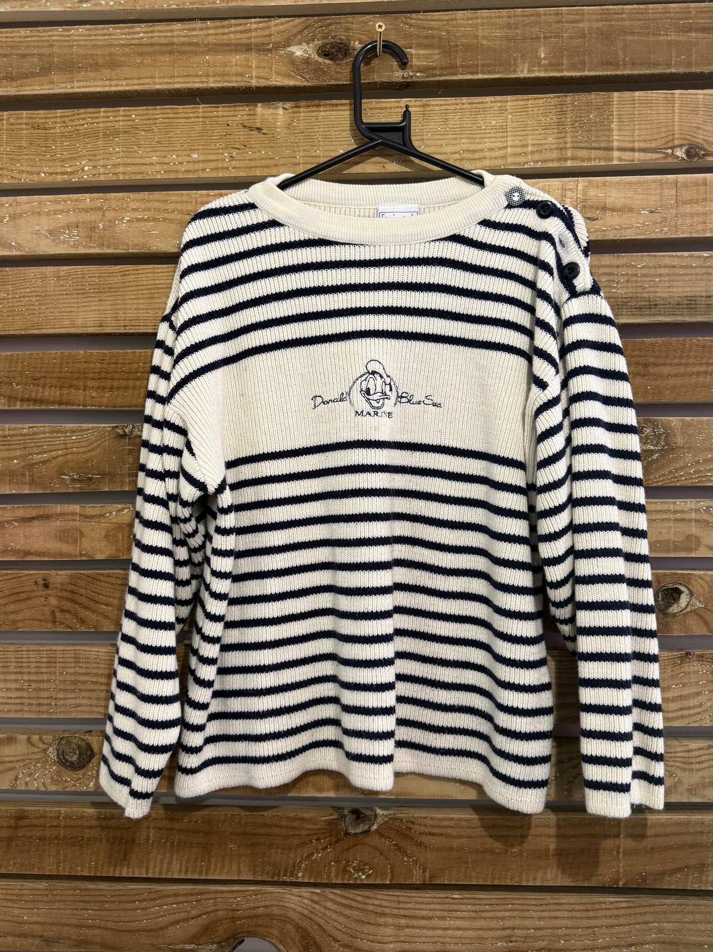 Vintage RARE Y2K Disneyland Donald Duck Marine jumper/ sweater. Size medium.