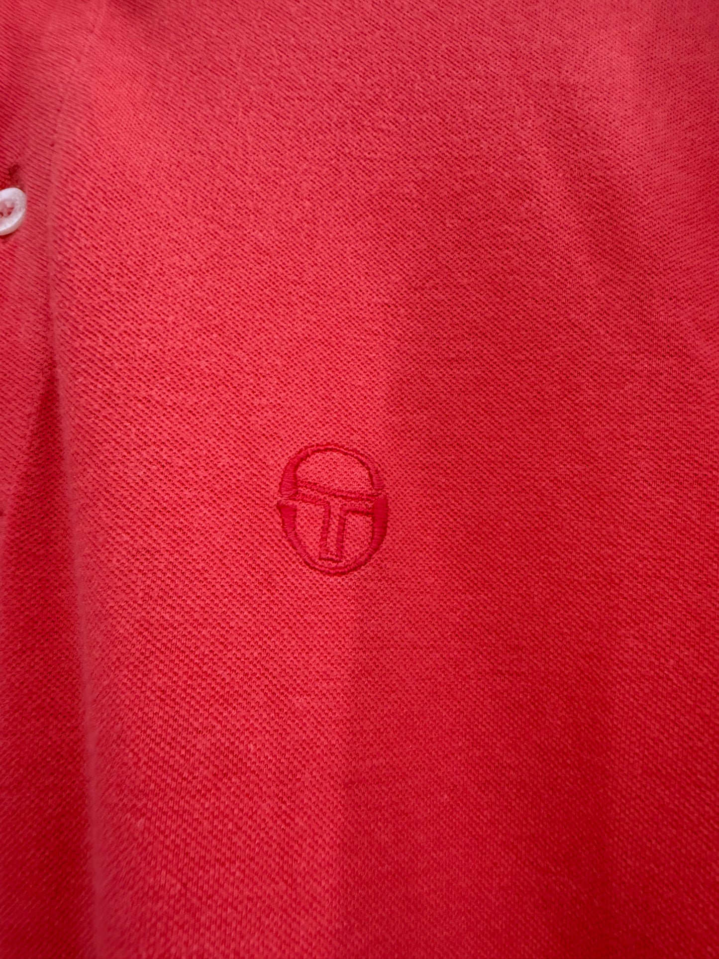 Vintage 90s Sergio Tacchini polo shirt. Red. Size Large. 48” chest.