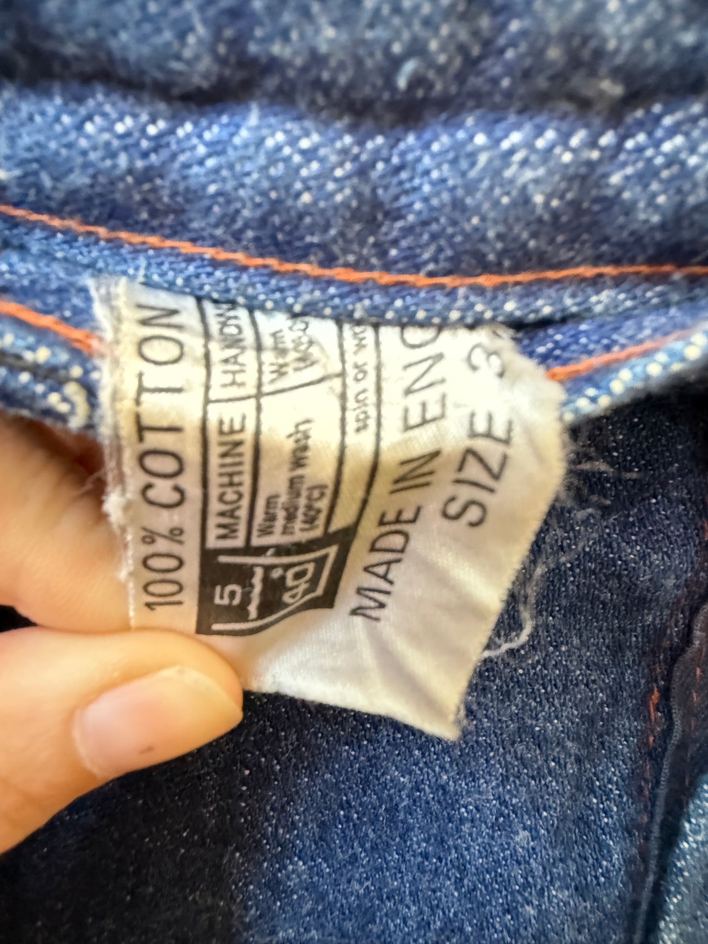 Vintage 70s flared jeans. Hippy/ Boho. Size UK10. Waist 30”