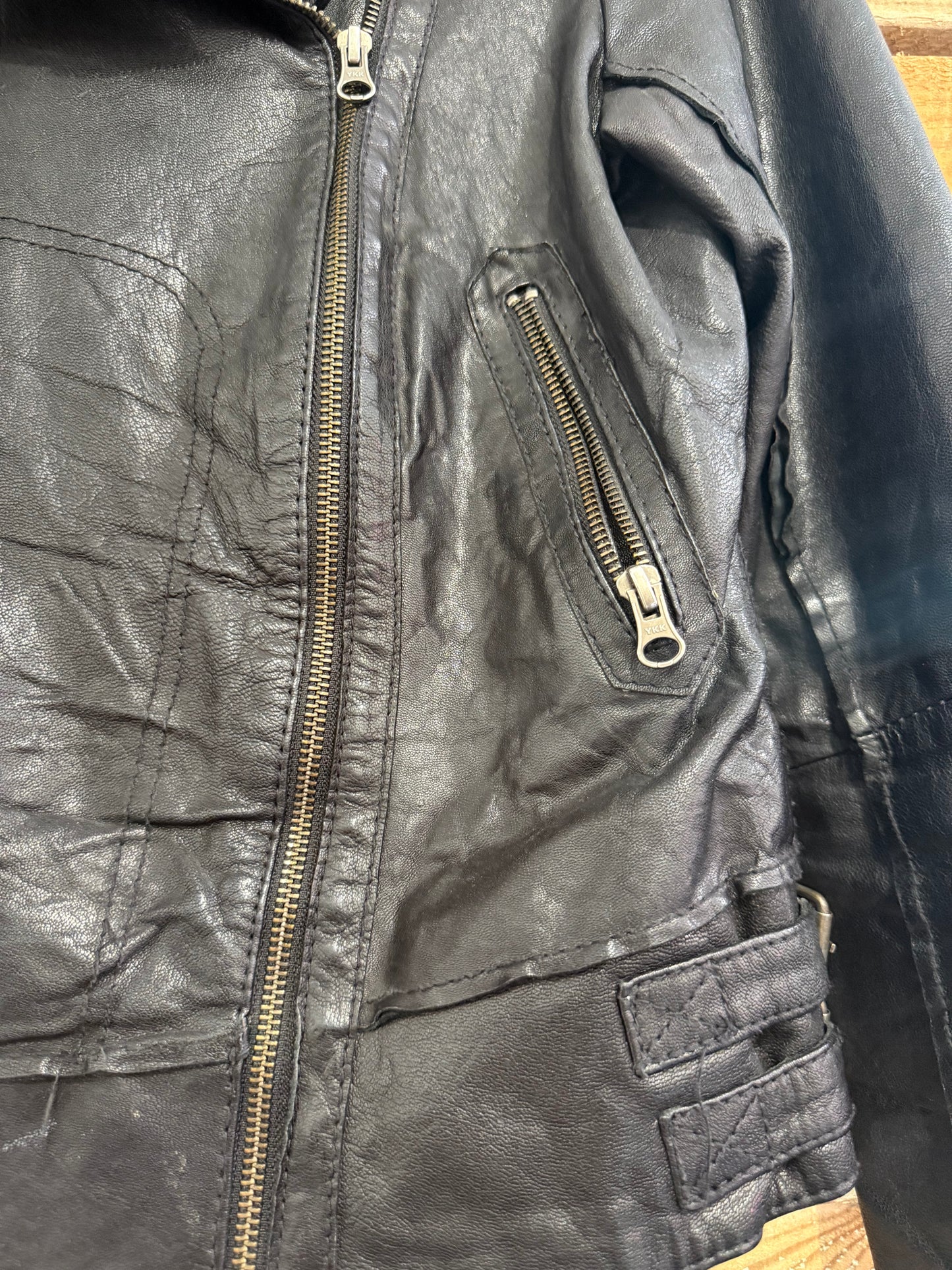 All-Saints leather biker jacket. Size Uk12