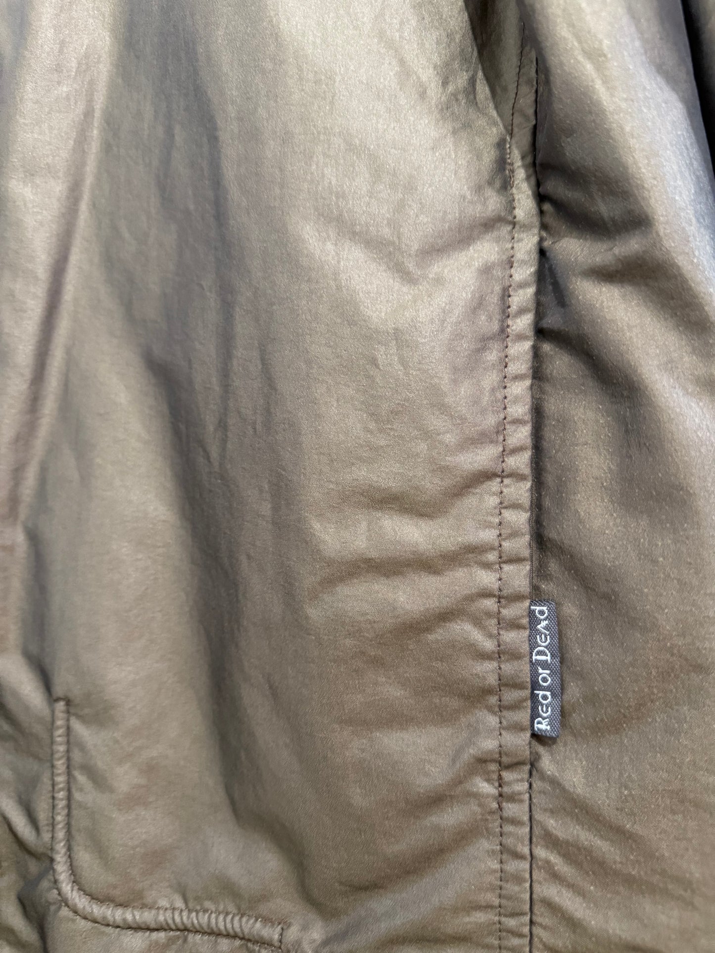 Vintage Y2K RARE Red or Dead metallic harrington jacket. Size Small.