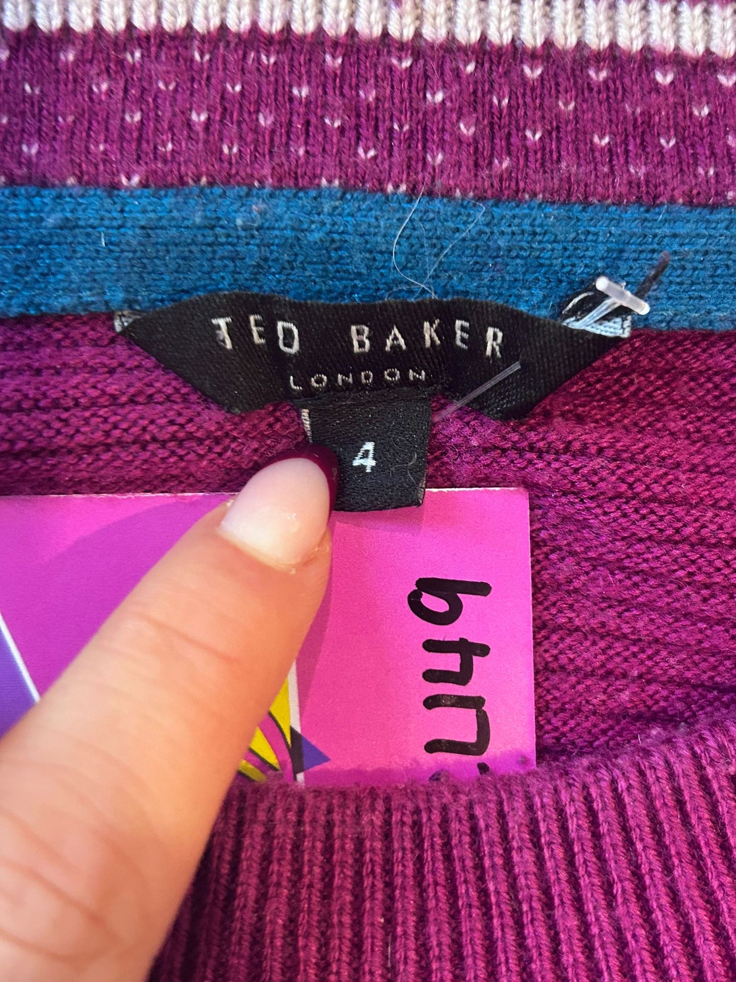 Ted Baker knit jumper/ sweater. Purple. Size large.