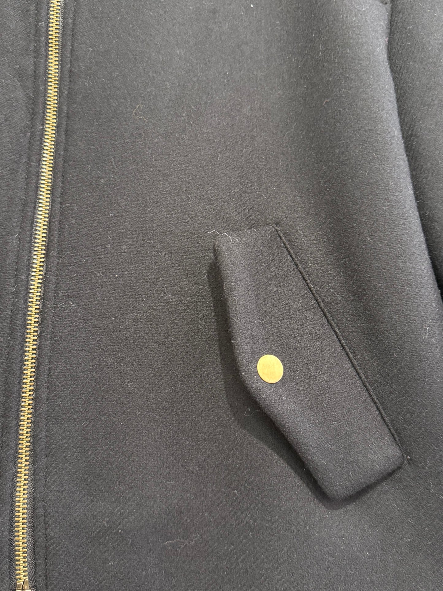 Massimo Dutti wool bomber jacket. Black. Size Large.