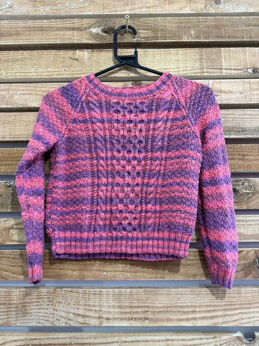 Vintage 90s kids pink aran Knit Cable Knit Jumper. 34” chest