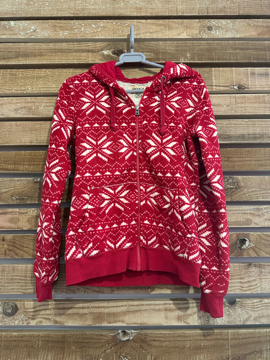 Vintage 90s Roxy hooded fleece jacket. Size Small