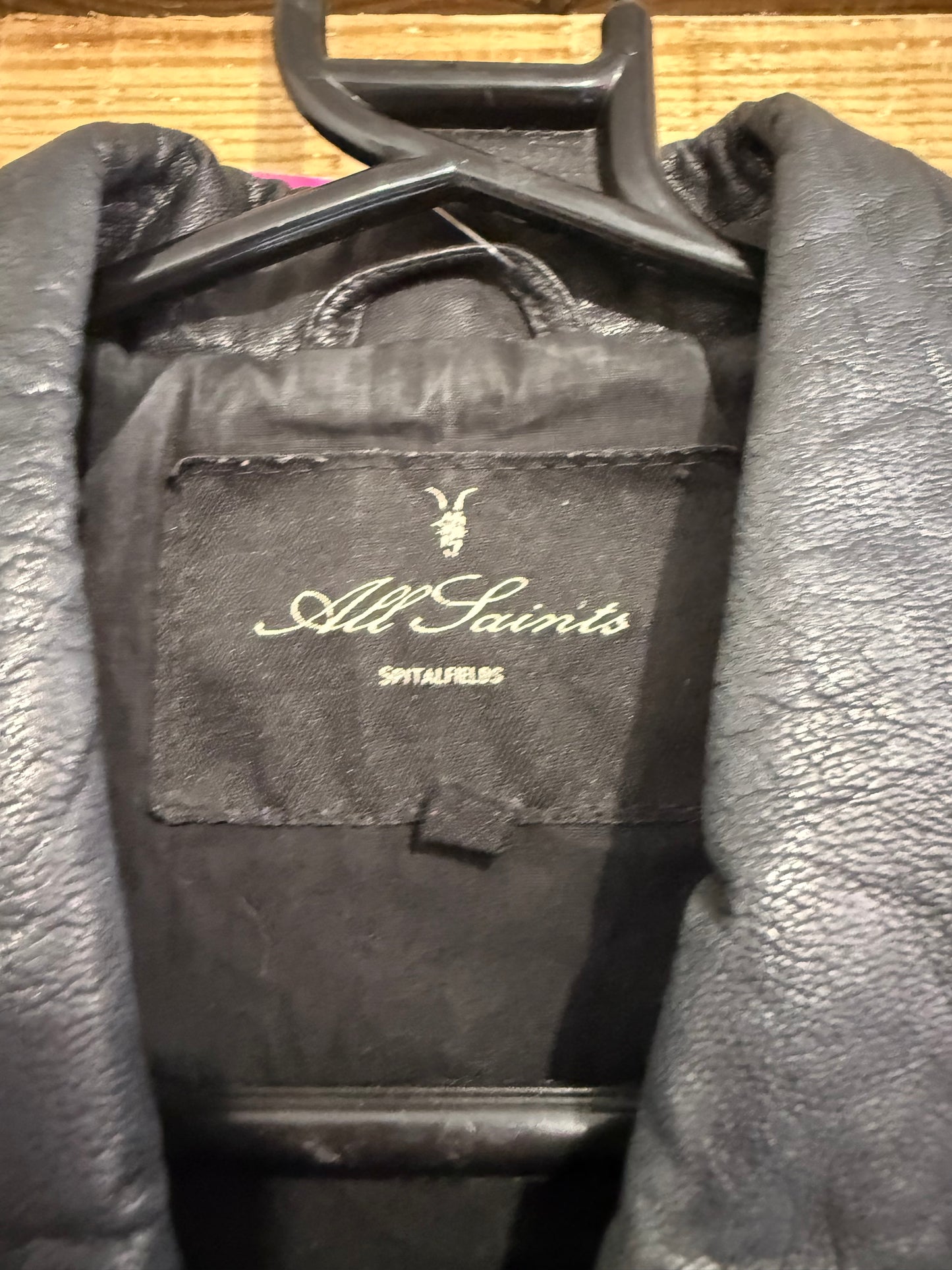 All-Saints leather biker jacket. Size Uk12