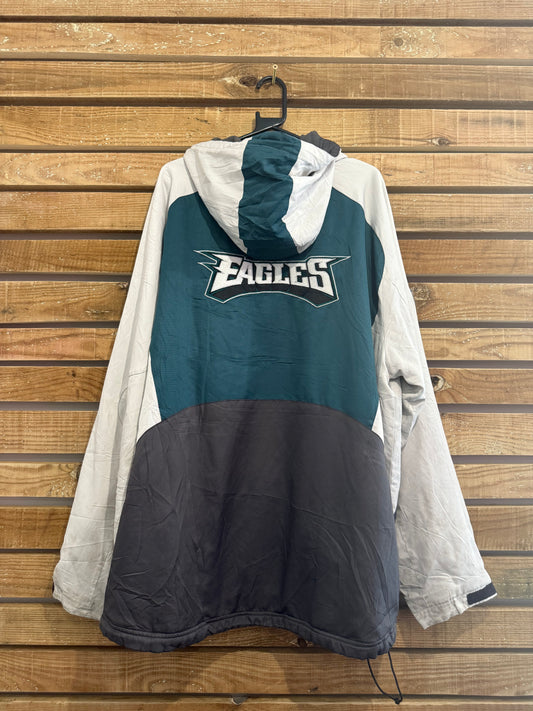 Vintage 90s Philadelphia Eagles NFL hooded sports waterproof coat/jacket. Size XXL