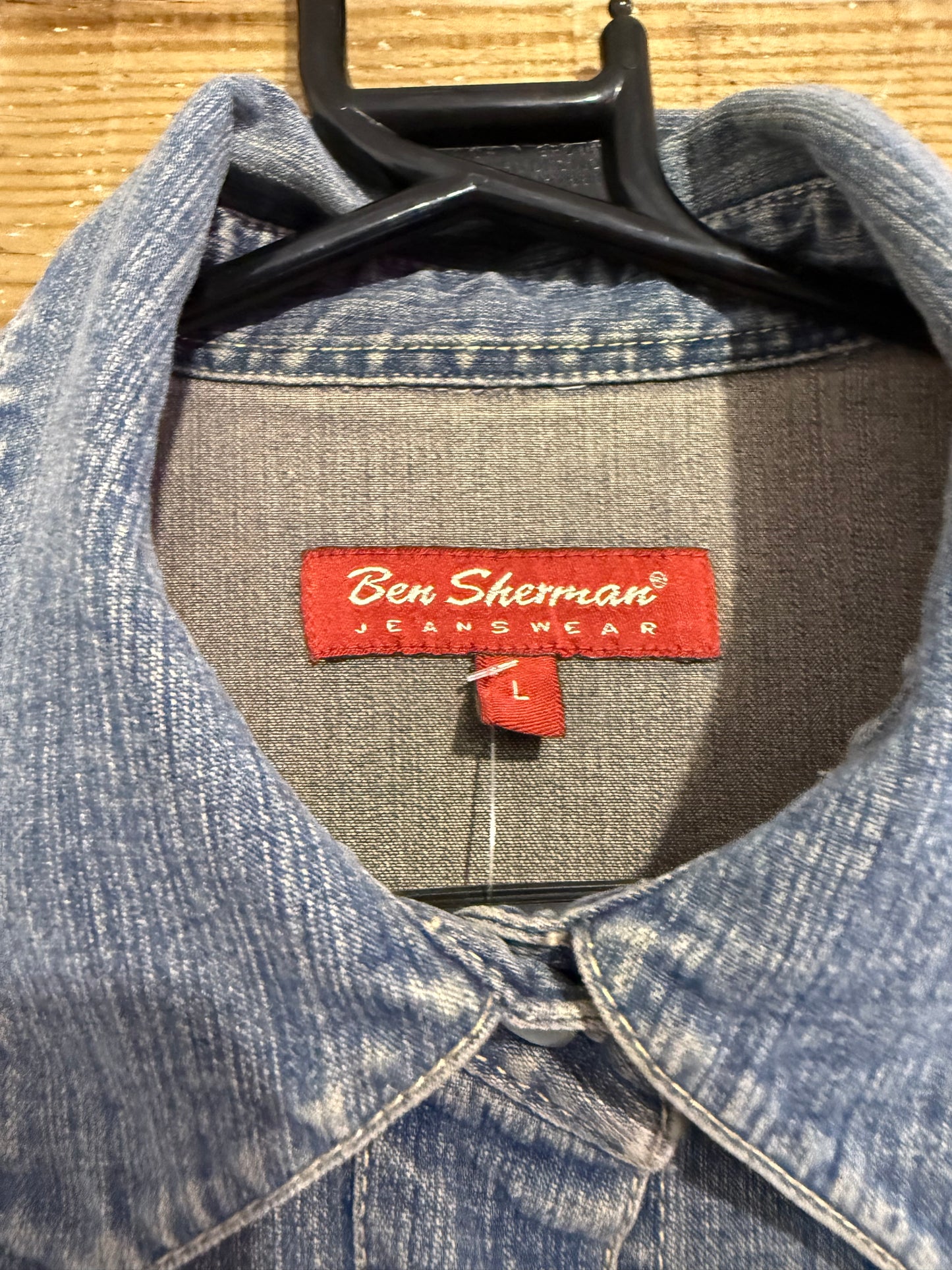 Vintage 90s Ben Sherman denim western shirt. Cowboy. Size Large.