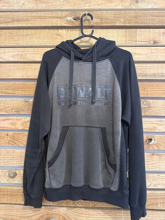 Vintage 90s Dewalt Spell-out hoodie. Hooded sweater. Black. Workwear. Size medium.