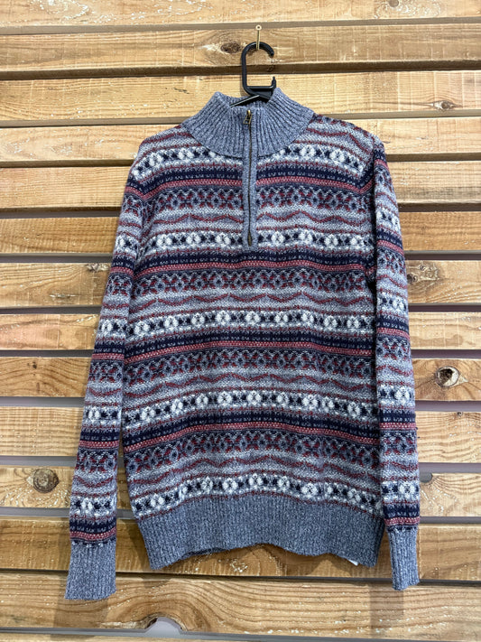 Vintage Y2K Mantaray 1/4 zip jumper/ sweater. Festive. Size Medium.