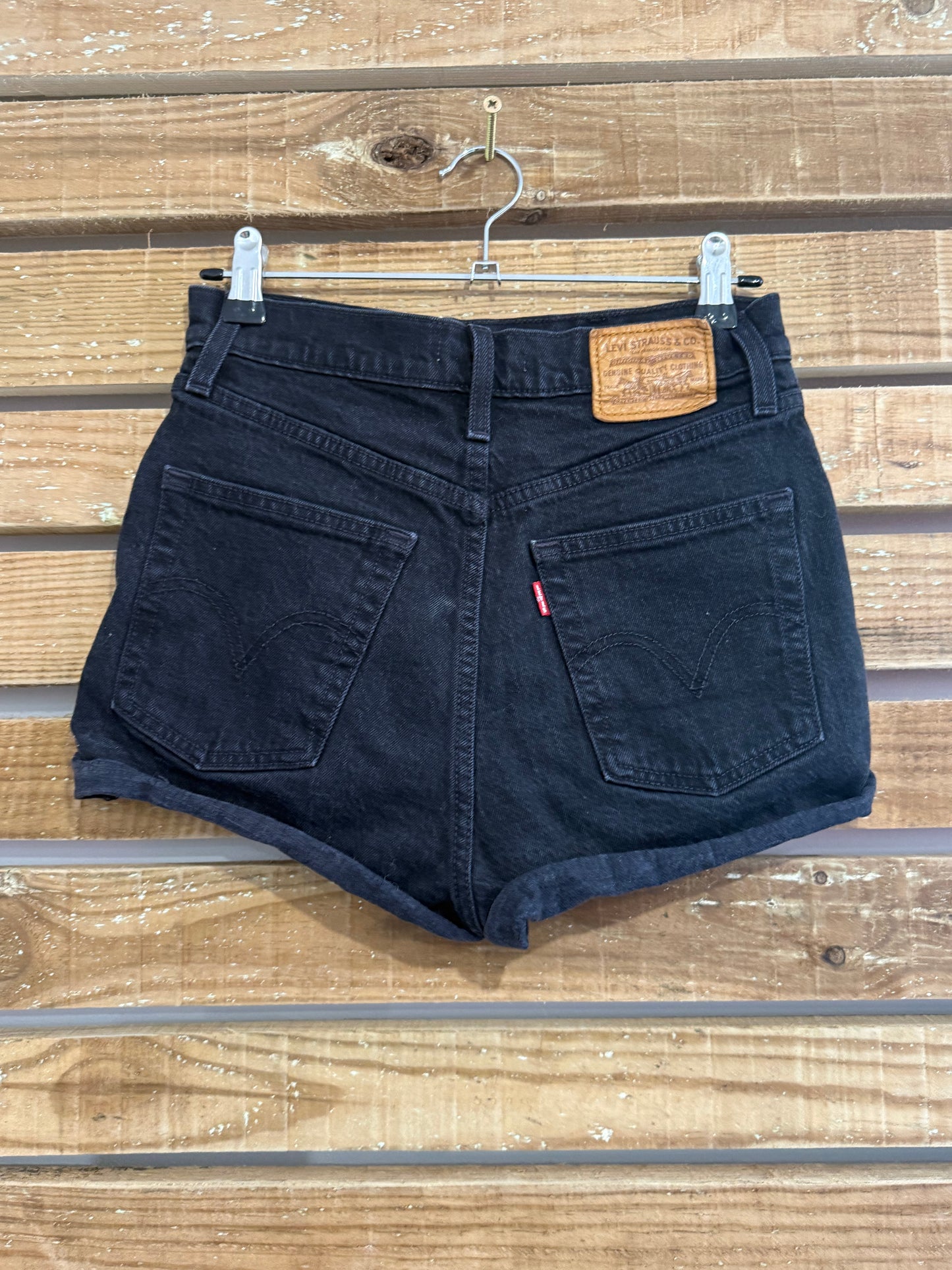 Levi’s 501 Cut Off Denim Shorts. Black. Size UK8. 26” waist.
