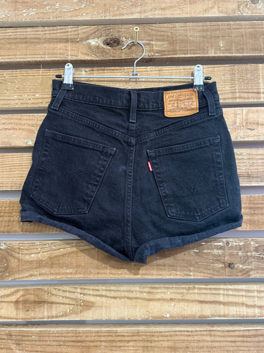 Levi’s 501 Cut Off Denim Shorts. Black. Size UK8. 26” waist.