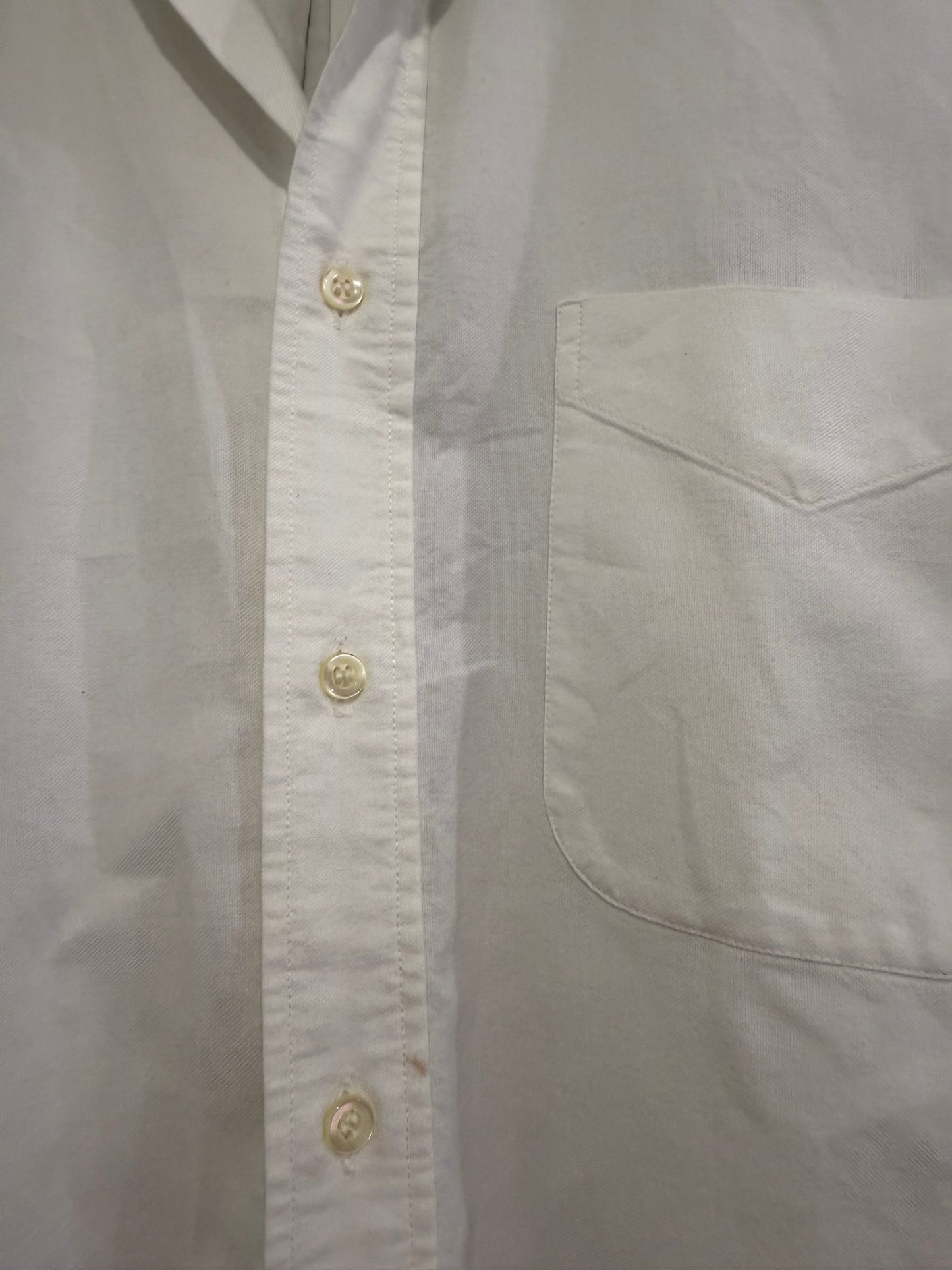 Vintage 80s Burberry white cotton button up shirt. Size Medium. 42” chest.